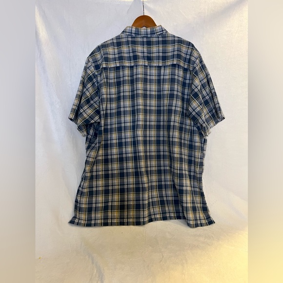 Mens XXL Croft & Barrow Quick Dry Blue Plaid Button Down Shirt - Picture 3 of 6